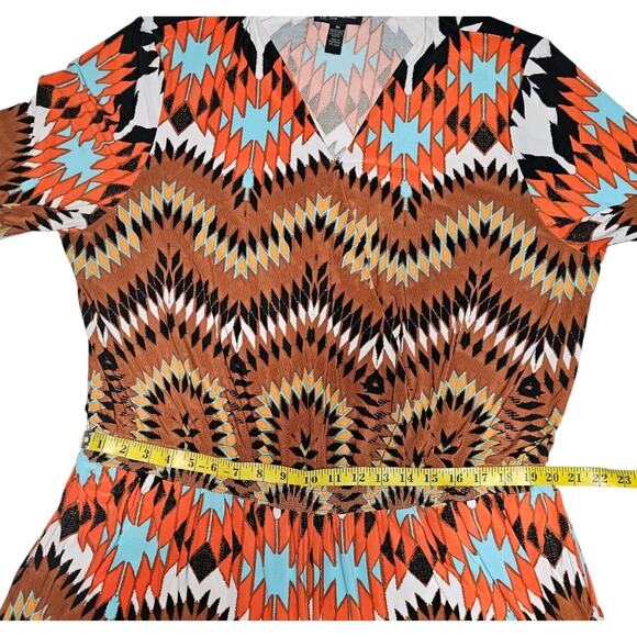 INC International Concepts Romper Women's 3X V Neck Pockets Tribal Aztec - Picture 6 of 13